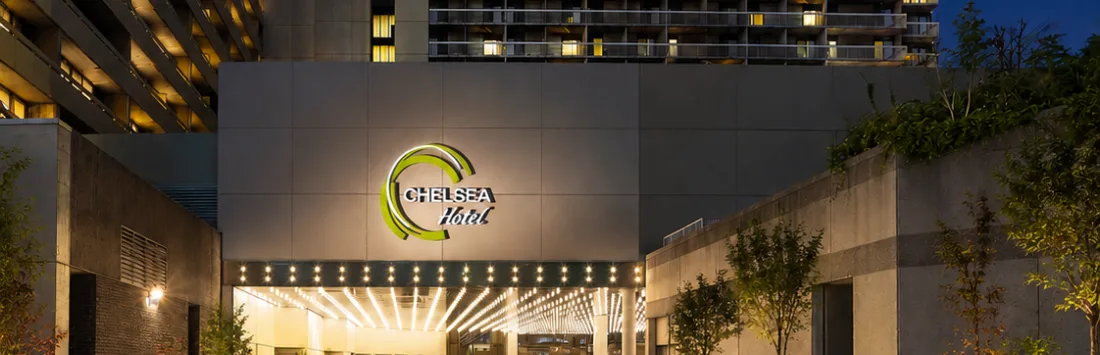 Chelsea Hotel Exterior Night Banner