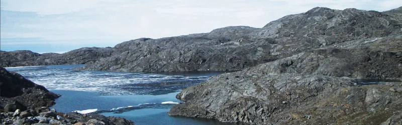 Mountains and river banner